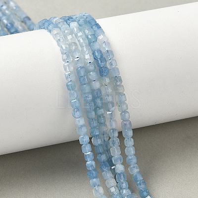 Natural Aquamarine Gradient Color Beads Strands G-G271-F01-3x3mm-1