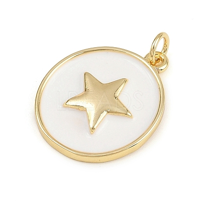 Brass Enamel Pendants KK-C114-23G-02-1