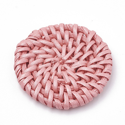 Handmade Spray Painted Reed Cane/Rattan Woven Beads LS-WOVE-N007-02D-1