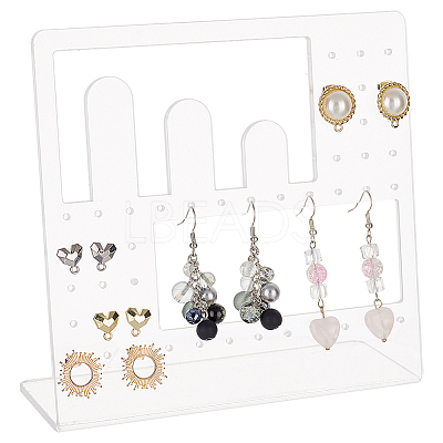 Transparent Acrylic Earring Display Stands EDIS-WH0016-017A-1