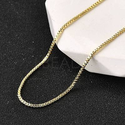 1MM Brass Box Chain Necklaces NJEW-M108-11G-1