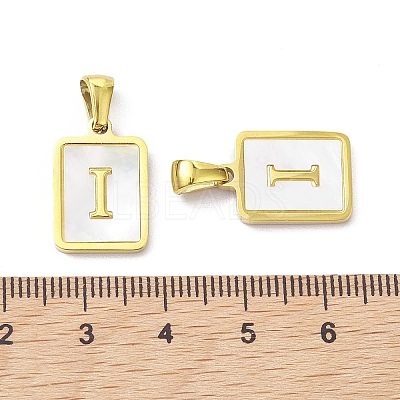Ion Plating(IP) 304 Stainless Steel Pave Shell Pendants STAS-G327-01G-I-1