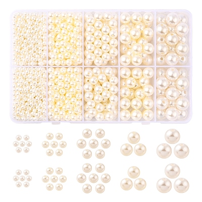 5 Sizes Imitated Pearl Acrylic Beads OACR-YW0001-28-1
