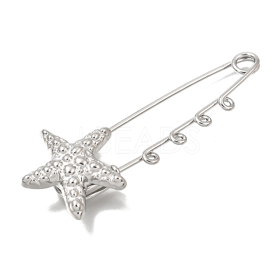 Starfish 304 Stainless Steel Safety Pins Brooch Findings SA-CBAB767-06C-P-1