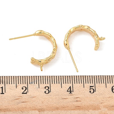 Brass Stud Earring Findings KK-C099-17G-1
