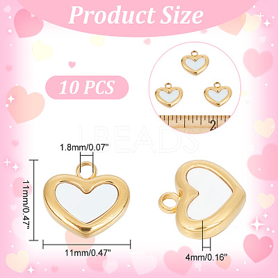 10Pcs 304 Stainless Steel Pendants STAS-UN0047-57-1