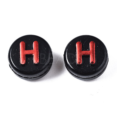 Opaque Black Acrylic Beads X-MACR-Q242-009D-1