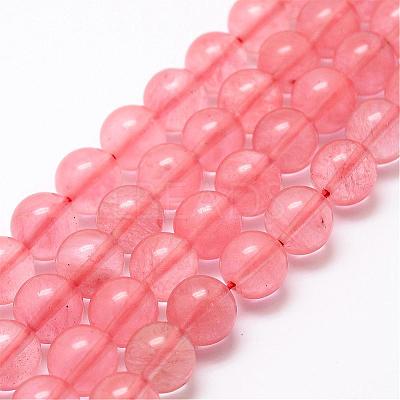 Cherry Quartz Glass Bead Strands G-P256-06-6mm-1