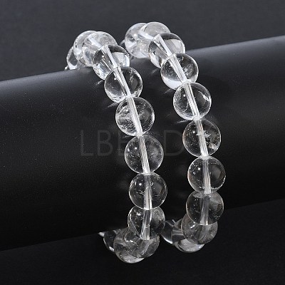 Natural Quartz Crystal Round Beaded Stretch Bracelets GG-CBA12F1-02D-12-1