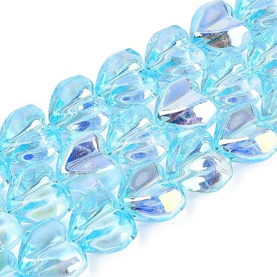 Electroplate Transparent Glass Beads Strands EGLA-N056-01A-04-1