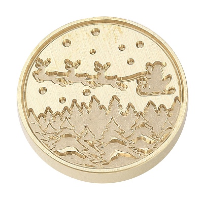 Christmas Series Wax Seal Brass Stamp Head AJEW-M037-01G-06-1