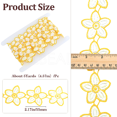 Flower Polyester Lace Trim Ribbon OCOR-WH20003-03A-04-1