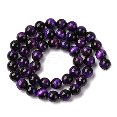 Natural Tiger Eye Bead Strands G-P230-08-D-8mm-1