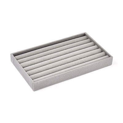 6-Slot Rectangle Velvet Wedding Ring Storage Display Trays AJEW-WH0471-129A-01-1