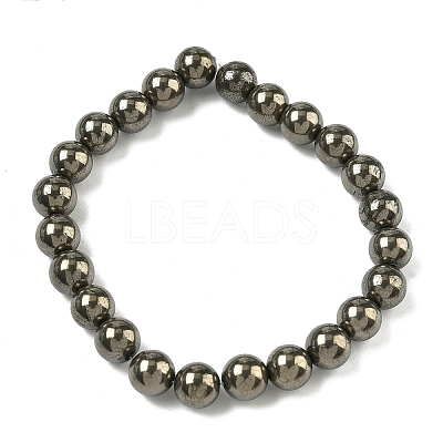 Natural Gold Pyrite/Golden Pyrite Beads Strands X-G-G459-B01-8mm-1