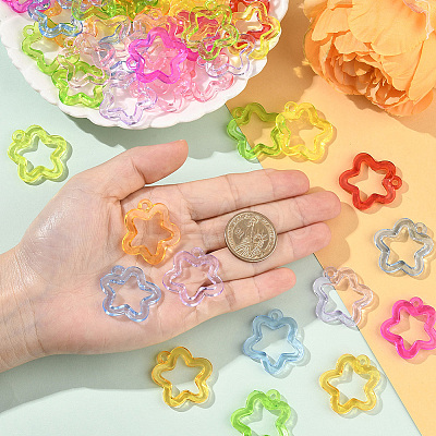 100Pcs Transparent Acrylic Pendants TACR-SP0001-33-1