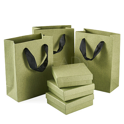 3Pcs Square Paper Jewelry Display Cases CON-TA0001-39D-01-1