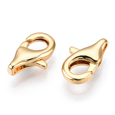 Brass Lobster Claw Clasps KK-N254-08G-1