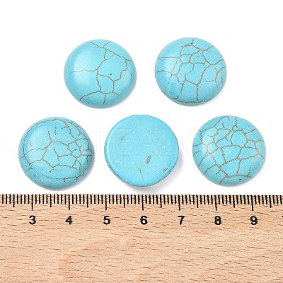 Craft Findings Dyed Synthetic Turquoise Flat Back Dome Cabochons LS-X-TURQ-S266-20mm-01-1