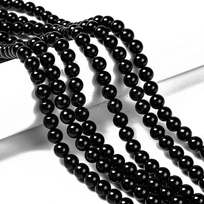 Natural Eyeless Obsidian Beads Strands G-K123-06-12mm-1