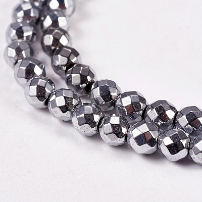 Electroplate Non-magnetic Synthetic Hematite Beads Strands X-G-J169B-4mm-02-1