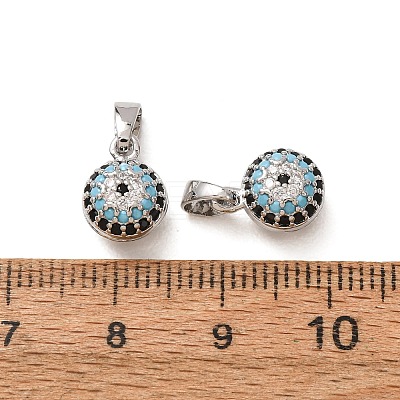 Brass Micro Pave Colorful Cubic Zirconia Charms CU-CBADD64-13P-1