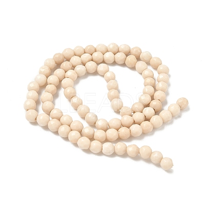 Natural Fossil Beads Strands G-K209-05D-4mm-1