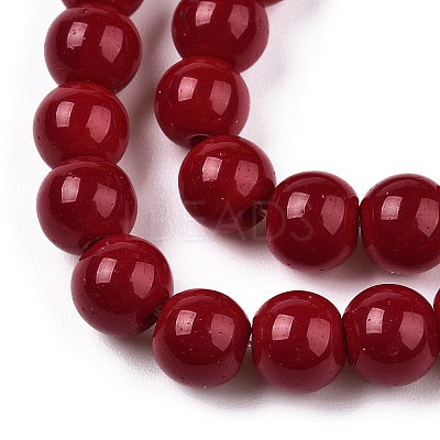 Opaque Solid Color Glass Beads Strands X-GLAA-T032-P6mm-05-1
