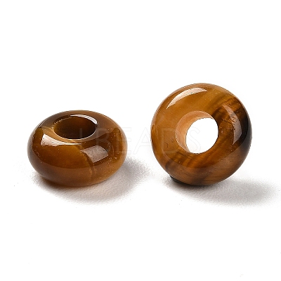 Natural Tiger Eye European Beads G-R488-02G-1