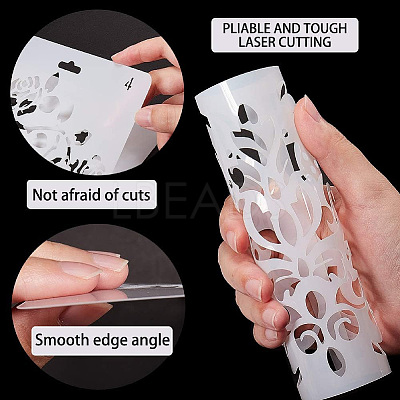 PET Hollow Out Drawing Painting Stencils DIY-WH20030-013-1