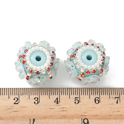 Flower Style Resin Rhinestone Beads CLAY-NH0003-05S-03-1