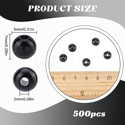 Round Opaque Acrylic Beads MACR-SP0001-27B-01-1