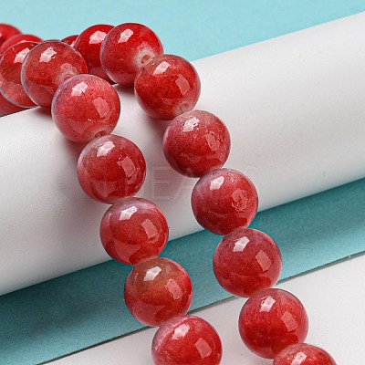 Dyed Natural White Jade Beads Strands G-F764-03D-1