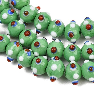 Handmade Bumpy Lampwork Beads Strands LA-CBA05D6-01-09-1