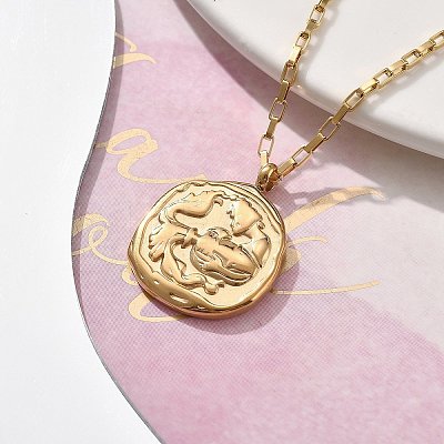 304 Stainless Steel Constellation Pendant Necklaces NJEW-K392-01G-11-1