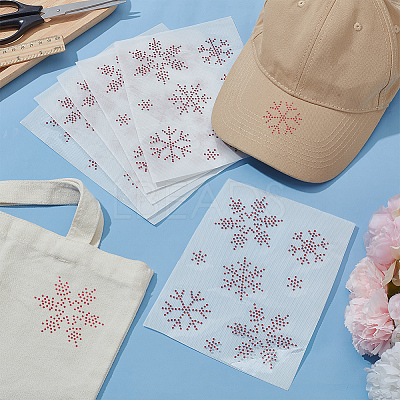 Snowflake Pattern Hotfix Rhinestones DIY-WH0430-205C-1
