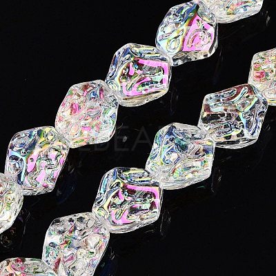 Electroplate Glass Beads Strands EGLA-N012-08D-1