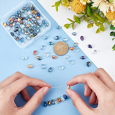 120Pcs 10 Colors Electroplate Glass Beads GLAA-GA0001-50-1