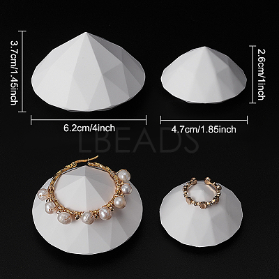 2Pcs 2 Styles Gesso Diamond Shape Jewelry Display Holder DJEW-OC0001-37-1