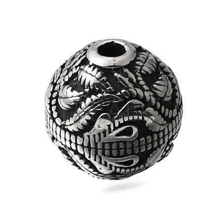 Engraved 304 Stainless Steel Beads STAS-H263-17AS-13-1