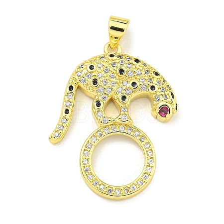 Brass Micro Pave Cubic Zirconia Pendants KK-K354-16C-G-1