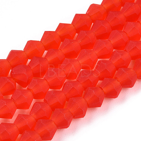 Imitate Austrian Crystal Frosted Glass Beads Strands LS-GLAA-F029-TM4mm-B31-1
