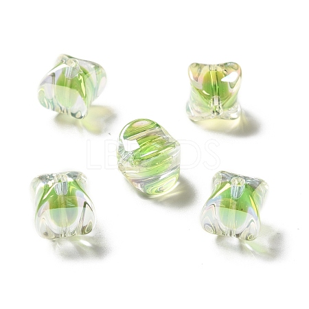 Two Tone UV Plating Rainbow Iridescent Acrylic Beads TACR-D010-04D-1