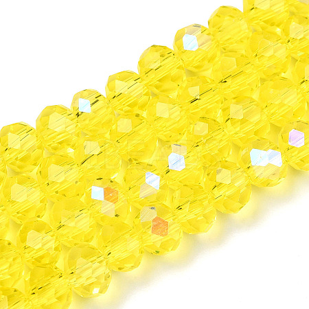 Electroplate Glass Beads Strands EGLA-A034-T6mm-L28-1