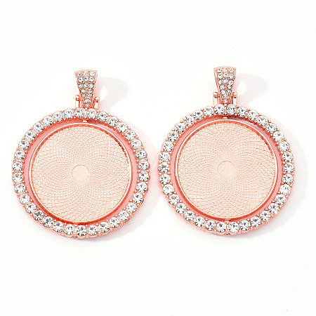 Alloy Pendant Cabochon Settings PALLOY-S107-005RG-RS-1