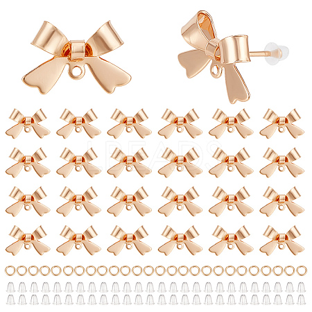 26Pcs Bowknot Brass Earring Findings DIY-ME0001-09G-1