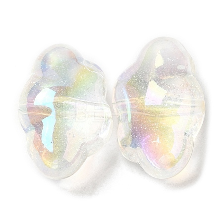 UV Plating Transparent Rainbow Iridescent Acrylic Beads OACR-C016-31C-1