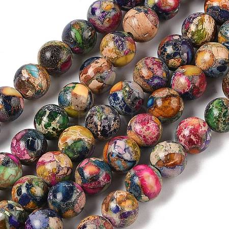 Dyed Natural Regalite/Imperial Jasper/Sea Sediment Jasper Beads Strands X-G-B124-C01-19-1