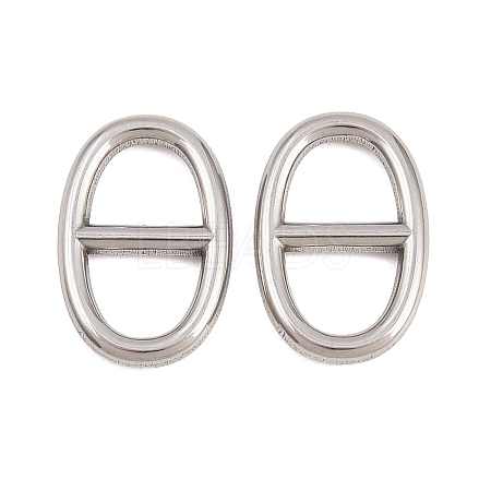 304 Stainless Steel Oval Links Connector Charms STAS-F366-02A-P-1