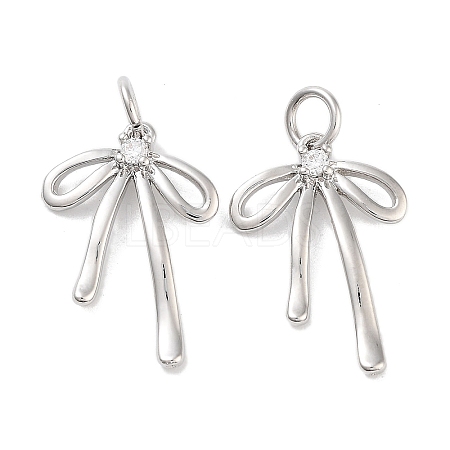 Rack Plating Brass Clear Cubic Zirconia Pendants KK-M293-16P-1